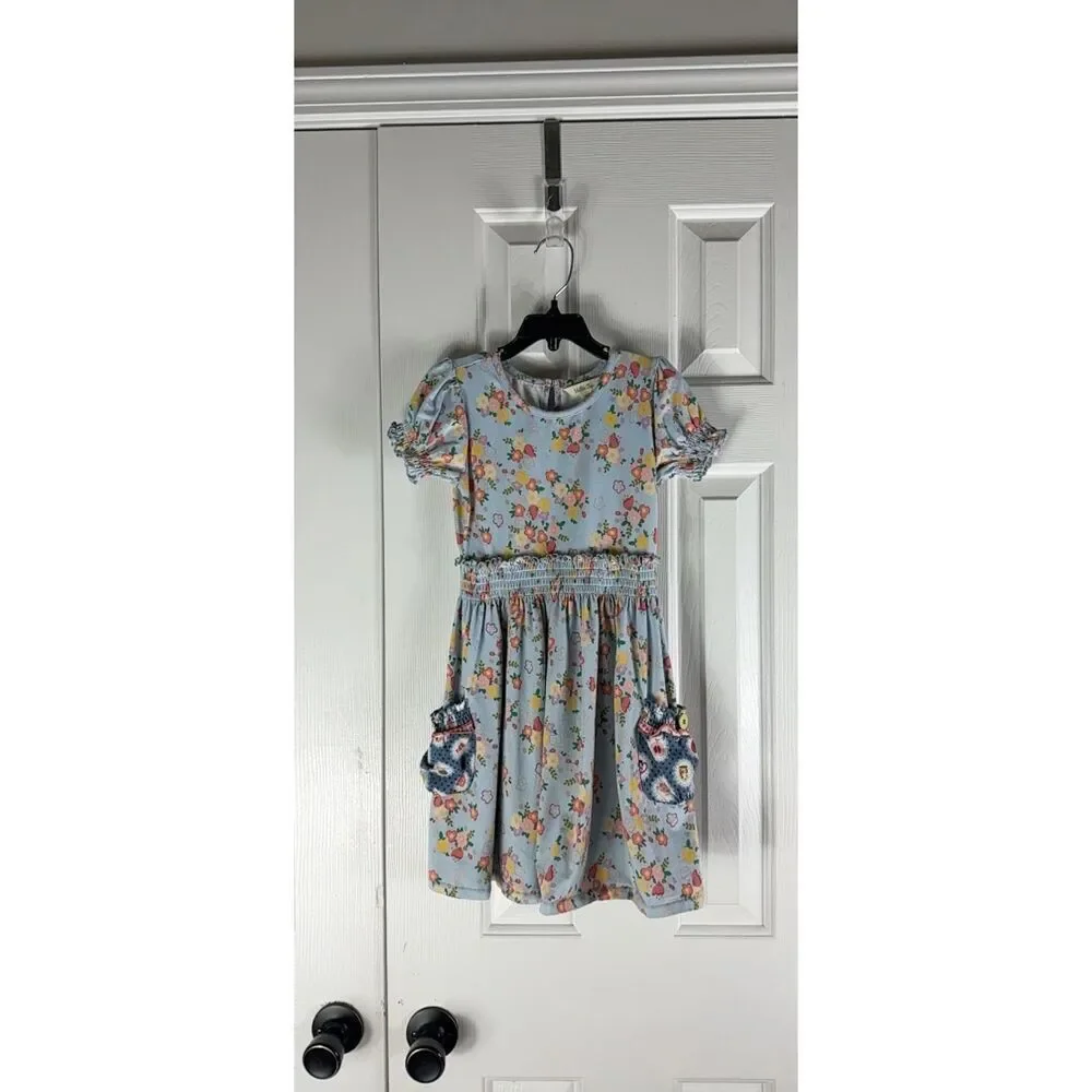 Matilda Jane Girls Adventure Begins Chalkboard Doodles Floral Dress Size 6
